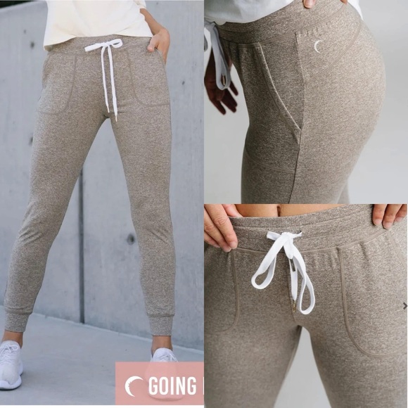 Cocoa Heathered Cozy Zyia Joggers - Picture 3 of 9